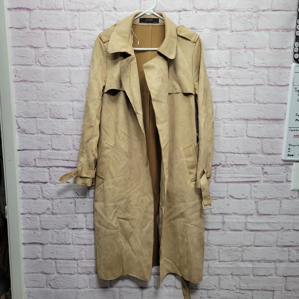 Zara Beige Suede Trench Coat